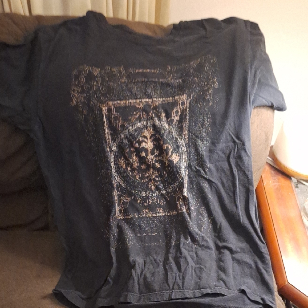 INC International Concepts Black Graphic T-Shirt